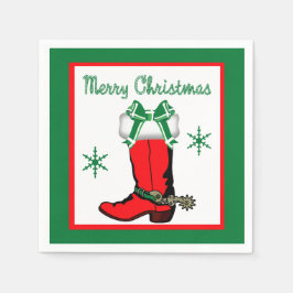 Western jul Cowboy Boot God jul Pappersservett