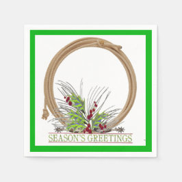 Western jul Cowboy Lariat Wandeans Pappersservett