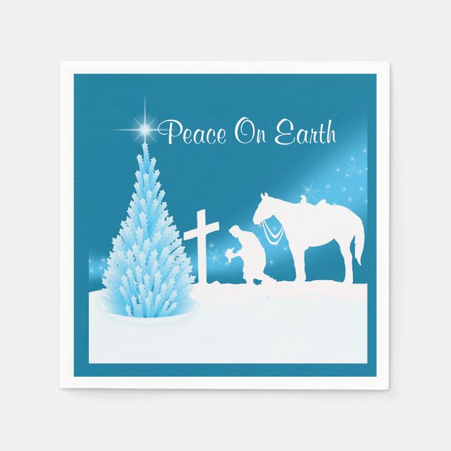 Western Jul Cowboy Praying Pappersservett (Framsidan)