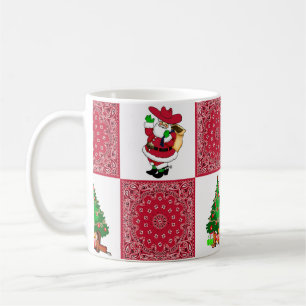 Western Jul Cowboy Santa Bandana Check Kaffemugg