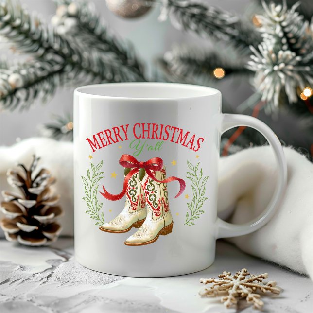 Western jul cowboy stövlar kaffemugg (Skapare uppladdad)