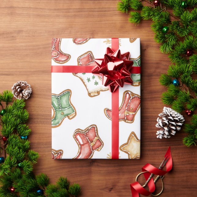 Western jul Cowgirl Cowboy Presentpapper (Julgåva)