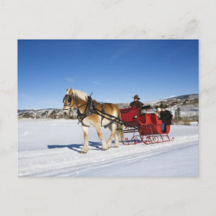 Western jul - hästjulSleigh Helg Vykort