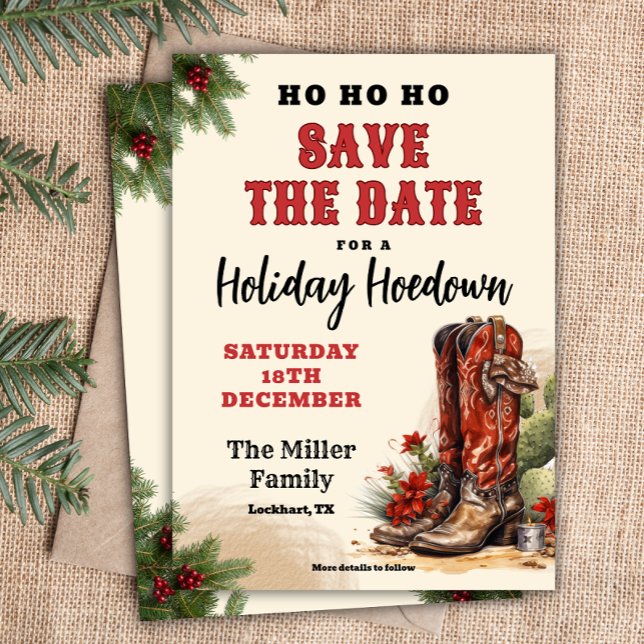 Western jul, Helgdag Hoedown, Cowboy Party Inbjudningar (Skapare uppladdad)