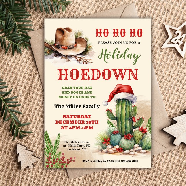 Western jul, Helgdag Hoedown Inbjudan, Cowboy Inbjudningar (Skapare uppladdad)