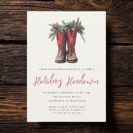 Western jul Hoedown Party Boots Helgdag Inbjudningar