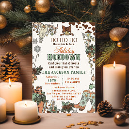 Western jul Hoedown Party Inbjudningar