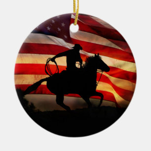 Western jul i Cowboy Land Julgransprydnad Keramik