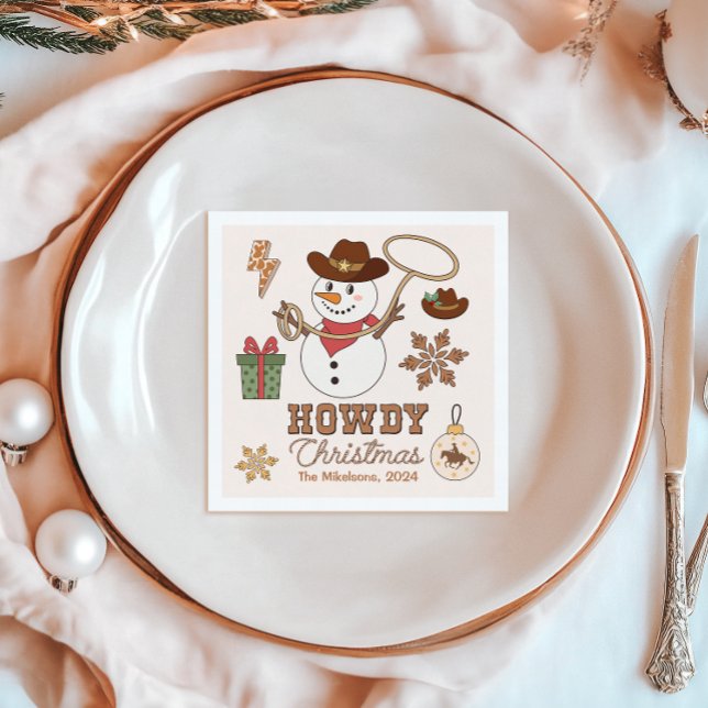 Western jul i Rustic Pappersservett (Skapare uppladdad)