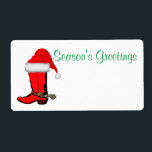 Western jul Party Namn bricka-mall Fraktsedel<br><div class="desc">Western julbojkott med jultomtsäsong och hälsningsetiketter för använda som namn bricka</div>