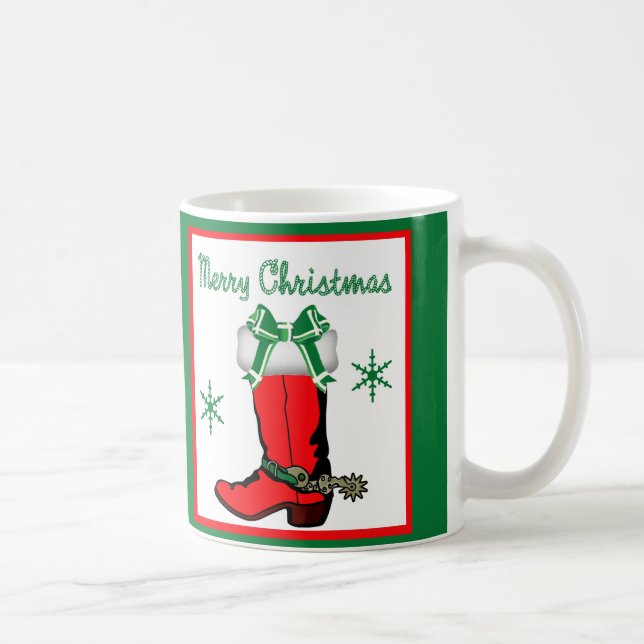 Western Jul Red Cowboy Boot Kaffemugg (Höger)
