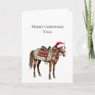 Western Jul Red Cowboy Cowgirl Horse Kort