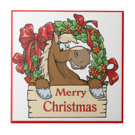 Western julhäst med andedräkt kakelplatta