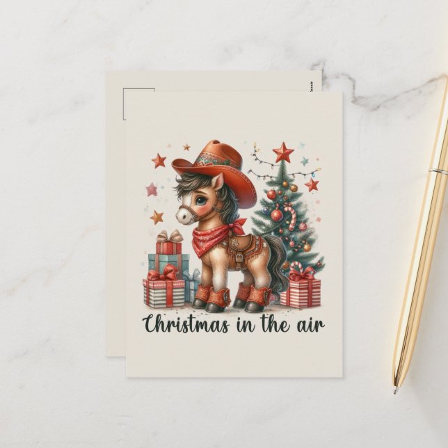 Western julkläst - tilläggsmeddelande helg vykort (Fram/Back In Situ)