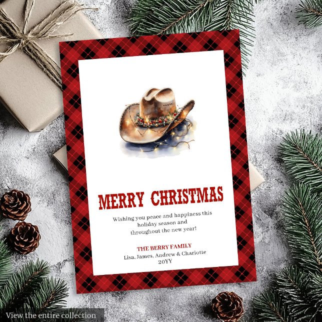 Western julkort cowboy country tema (Western Christmas card cowboy country theme

)