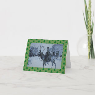 Western julkortvintageren w/snowman helgkort
