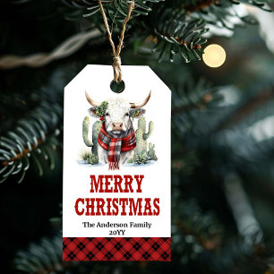 Western julplaid redigerbar tagg highland ko presentetikett