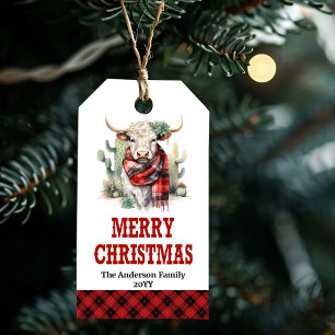 Western julplaid redigerbara taggar highland ko presentetikett