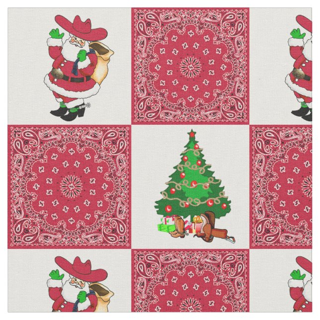 Western jultomten och Red Bandana Tyg (Närbild)