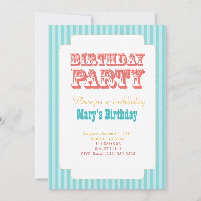 Western karneval - födelsedagsfest - blått & inbjudningar (Framsida)