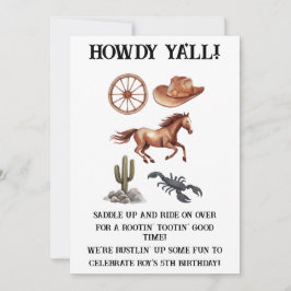 Western Kid Art för vattenfärg Inbjudningar