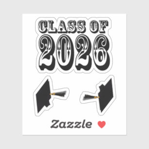 Western klass 2026 Studenten Klistermärken
