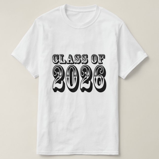 Western klass 2026 Studenten T Shirt (Design framsida)