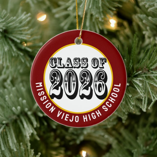 Western klass för 2026 Photo Studenten Julgransprydnad Keramik (Träd)