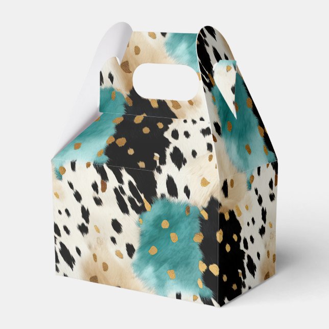 Western kod för turkos Black Cream Guld Presentaskar (Framsidan Sidan)