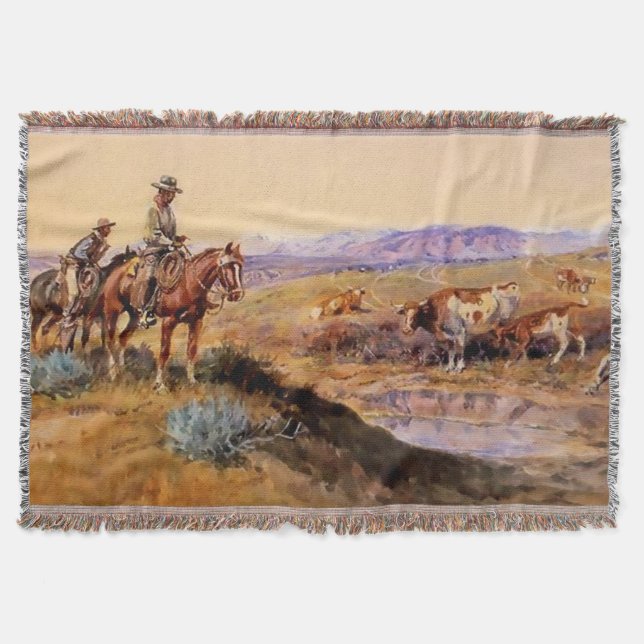 western konst av Charles M Russell Filt (Framsidan)