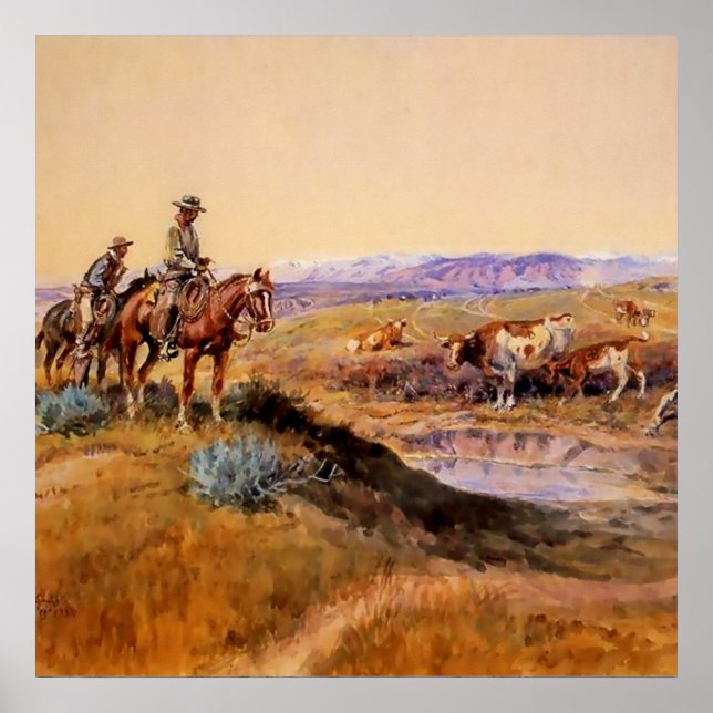 western konst av Charles M Russell Poster (Framsidan)