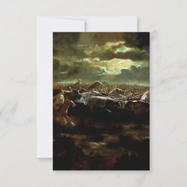 western konst av Charles M Russell Tack Kort (Framsida)