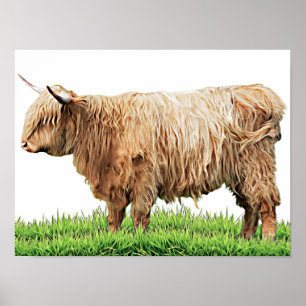 Western konst i Highland Cow Boskap Poster