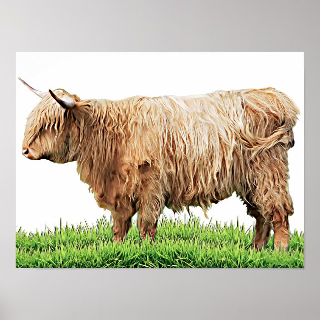 Western konst i Highland Cow Boskap Poster (Framsidan)