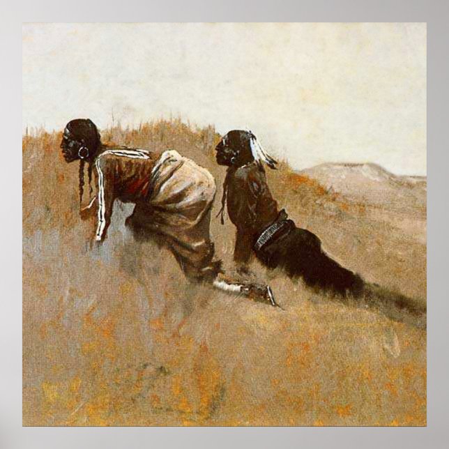 Western konst "Indian Scouts Watching Custer" Poster (Framsidan)