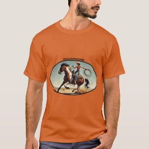 Western kvinna på en häst med Rope URM T Shirt