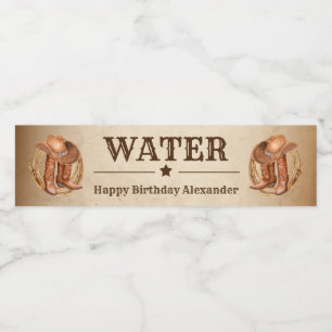 Western Land-etikett för mat och dryck Vattenflaskor Etikett