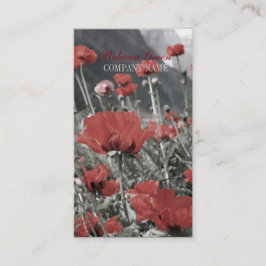 Western Land Red Poppy Florist AromaTherapi Visitkort