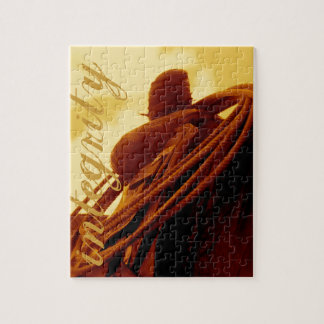 Western lantlig tågvirkesadelkonst pussel