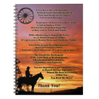 Western läraregillandedikt anteckningsbok med spiral