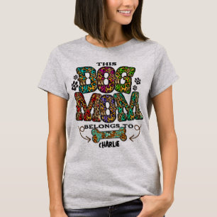 Western Leopard Patch Mönster Hund Mamma Bone Pet T Shirt