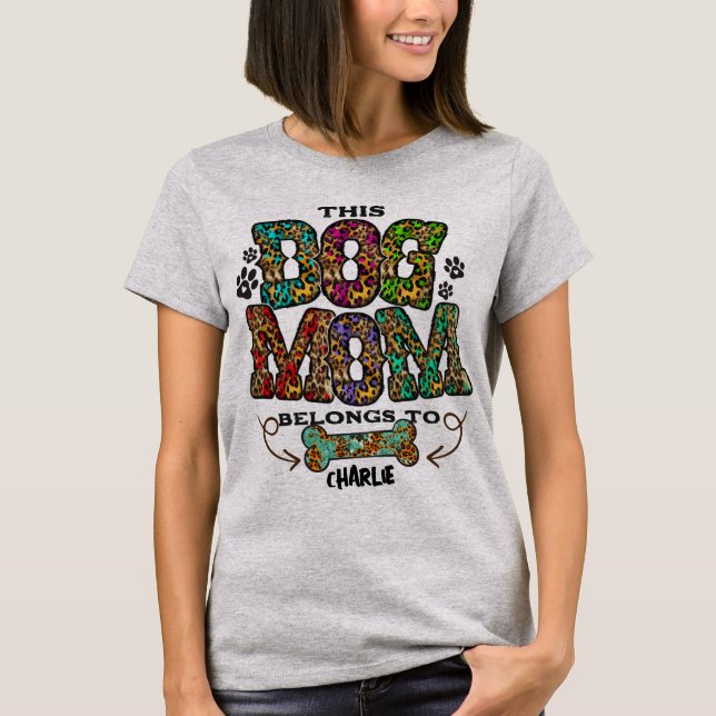 Western Leopard Patch Mönster Hund Mamma Bone Pet T Shirt (Framsida)