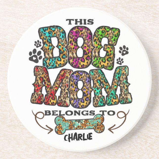 Western Leopard Patch Mönster Hund Mamma Bone Underlägg (Framsidan)