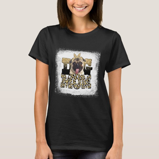 Western Leopard Pug Mamma Mors dag T Shirt (Framsida)
