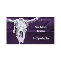 Western Lila White Rustic Bull Cow Skull Barn