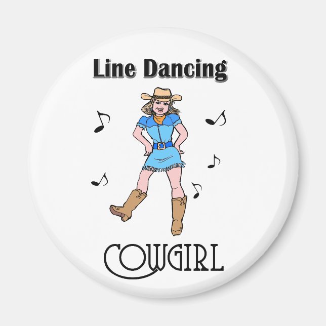Western "Line Dancing Cowgirl" Magnet (Framsidan)