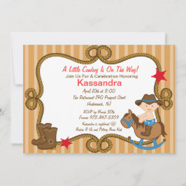 Western lite Cowboybaby showerinbjudan Inbjudningar