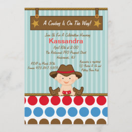 Western lite Cowboybaby showerinbjudan Inbjudningar