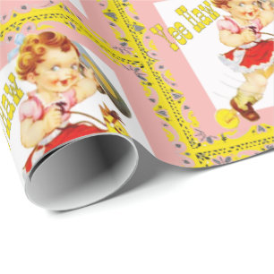 Western lite Cowgirl på den pinnehästYee hawen Presentpapper