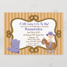 Western lite Cowgirlbaby showerinbjudan Inbjudningar